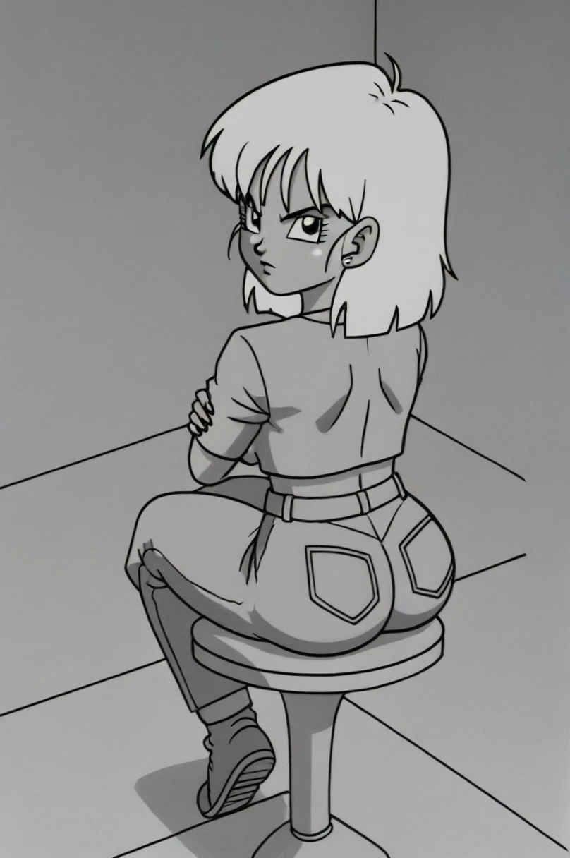 fountain_cheered up, score_9, score_8_above, score_7_above, cheered up screencap,8k, absurd resolution,
Pan \(Dragon Ball\), 1 girl, Alone, looking at the viewer, short hair, hits, black fur, session, whole body, 2nalgas, medium chest, medium breasts, medium rear, black eyes, crossed arms, crossed legs, denim, retro artStyle, female , grey Pants, v shaped eyebrows, from below, rock, diaphragm, clavicle, 1990s \(Style\),showing buttocks, sexy body, naked, NSFW, unclothed, big sexy ass, Wide hips, sexy, scanty clothes, medium breasts, medium rear