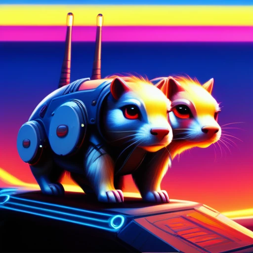 spacestyle  psychedelicstyle  Beam ASCIImasterpiece cartoon of two (((cyberpunk))) cute capybaras  with guns, bionic (prosthetic arm), glowing red eyes, ((futuristic, dystopian, neon colours)), symmetrical, highly detailed, digital painting, artstation, concept art, sharp focus, illustration, volumetric lighting, epic Composition, 8k, oil painting, cgsociety
psychedelic style  psychedelic style