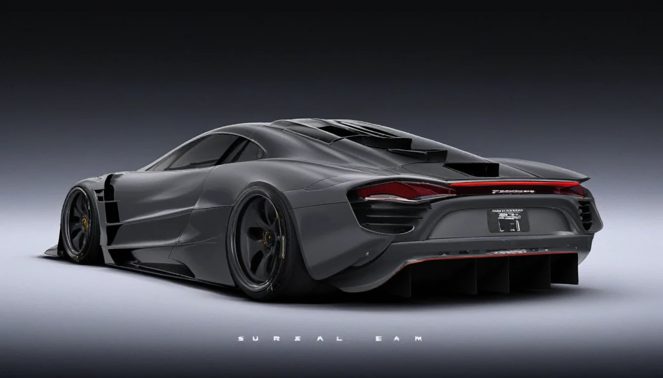 Supercar-forza game ready design, wide body, custom design build, cinematic, wide angle, studio light, tactical bodywork for supreme aerodynamics