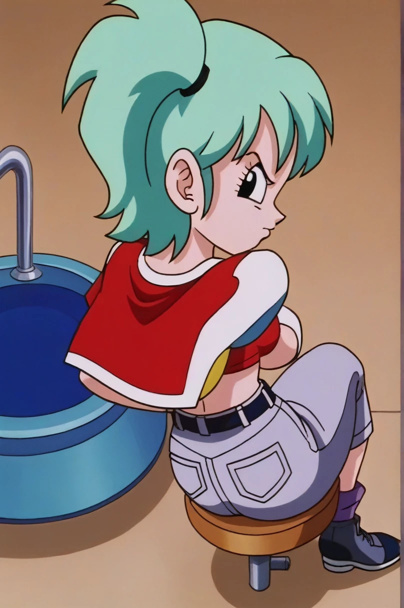 fountain_cheered up, score_9, score_8_above, score_7_above, cheered up screencap,8k, absurd resolution,
Pan \(Dragon Ball\), 1 girl, Alone, looking at the viewer, short hair, hits, black fur, session, whole body, 2nalgas, medium chest, medium breasts, medium rear, black eyes, crossed arms, crossed legs, denim, retro artStyle, female , grey Pants, v shaped eyebrows, from below, rock, diaphragm, clavicle, 1990s \(Style\),showing buttocks, sexy body, naked, NSFW, unclothed, big sexy ass, Wide hips, sexy, scanty clothes, medium breasts, medium rear
