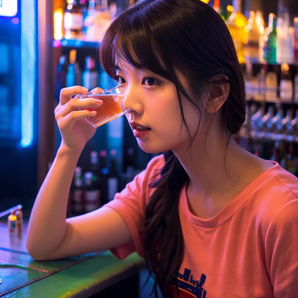 Beauty、drinking alcohol、Background Bar