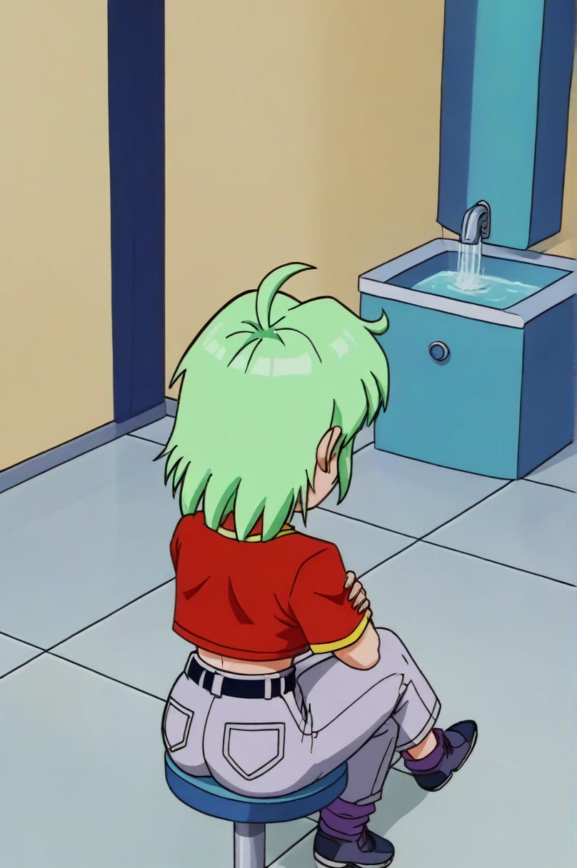 fountain_cheered up, score_9, score_8_above, score_7_above, cheered up screencap,8k, absurd resolution,
Pan \(Dragon Ball\), 1 girl, Alone, looking at the viewer, short hair, hits, black fur, session, whole body, 2nalgas, medium chest, medium breasts, medium rear, black eyes, crossed arms, crossed legs, denim, orange scarf, retro artStyle, female , grey Pants, v shaped eyebrows, from below, rock, diaphragm, clavicle, 1990s \(Style\),showing buttocks, sexy body, naked, NSFW, unclothed, big sexy ass, Wide hips, sexy, scanty clothes, medium breasts, medium rear