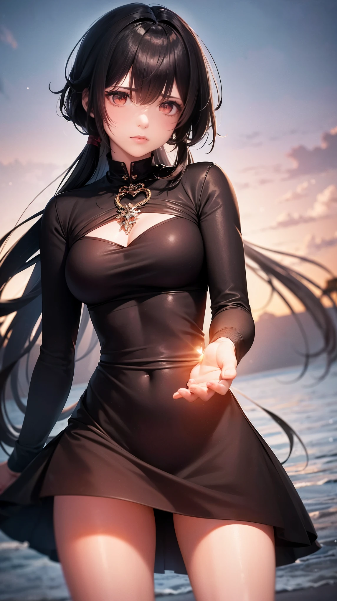 Create a cartoon-style illustration inspired by these lyrics. The scene symbolizes the wounds of the past and the hope for the future. In the foreground is a young woman who continues to move forward in the face of challenges. She looks determined, courageous and hopeful.
The young woman has short black hair and a scarred body. She is dressed in dark shades and holds a red flame in her hand, symbolizing her burning passion. Her eyes are focused on the future and show a strong will.
In the background is the difficult path she has taken. There are various obstacles in his path, and scars from the past are visible. However, there is a glimmer of hope shining ahead of her, and countless stars twinkle in the night sky.
The sky is filled with dark clouds, but the light that shines through them illuminates his path. Behind her, a shadow is depicted as a symbol of loneliness and despair, but the shadow is cut by his determination.
The overall mood should convey the strength to overcome the pain of the past and move forward with hope for the future. The illustration symbolizes the determination to overcome any difficulties and move forward into the future.
Translated with DeepL.com (free version)