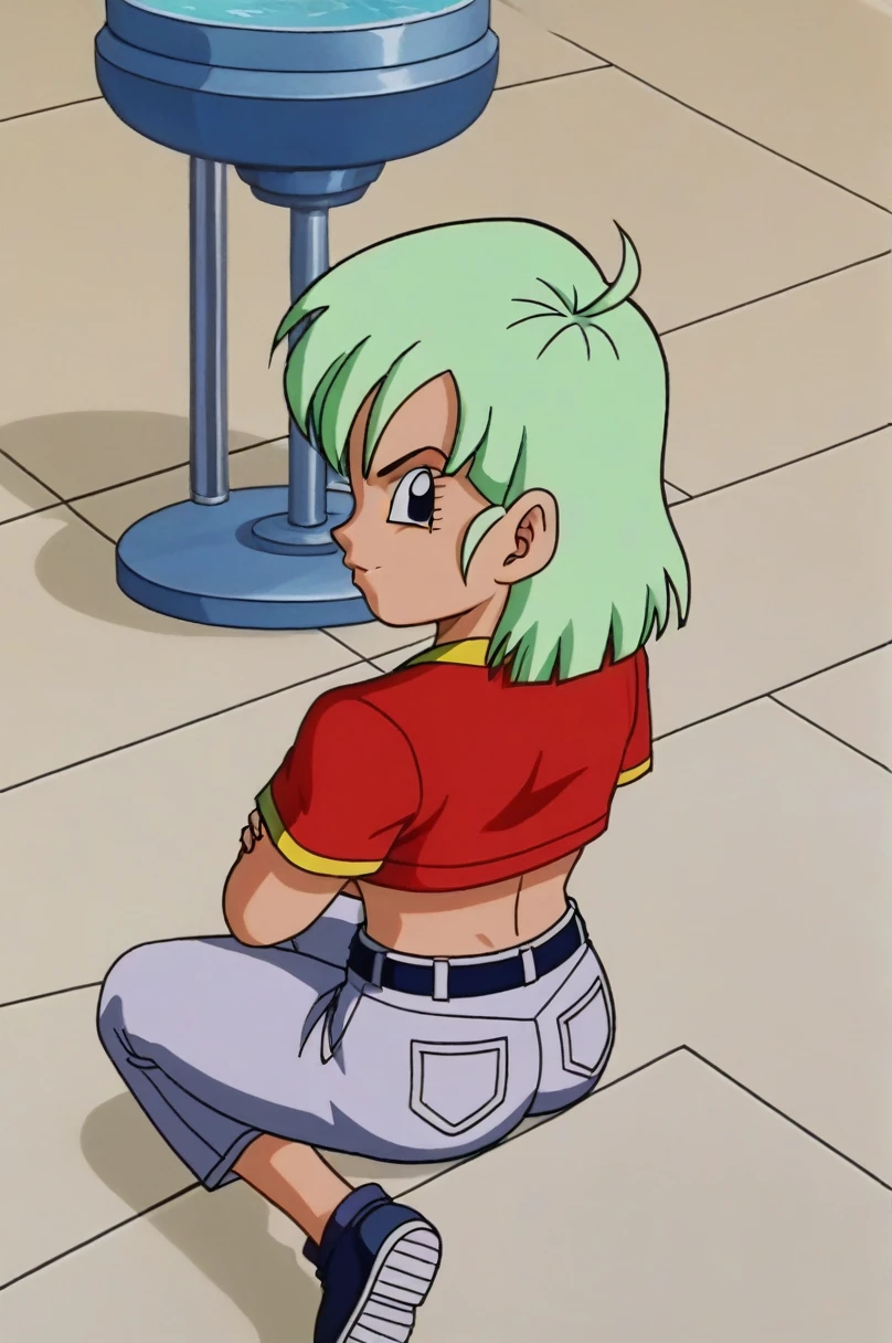 fountain_cheered up, score_9, score_8_above, score_7_above, cheered up screencap,8k, absurd resolution,
Pan \(Dragon Ball\), 1 girl, Alone, looking at the viewer, short hair, hits, black fur, session, whole body, 2nalgas, medium chest, medium breasts, medium rear, black eyes, crossed arms, crossed legs, denim, orange scarf, retro artStyle, female , grey Pants, purple tights, v shaped eyebrows, from below, rock, diaphragm, clavicle, 1990s \(Style\),showing buttocks, sexy body, naked, NSFW, unclothed, big sexy ass, Wide hips, sexy, scanty clothes, medium breasts, medium rear
