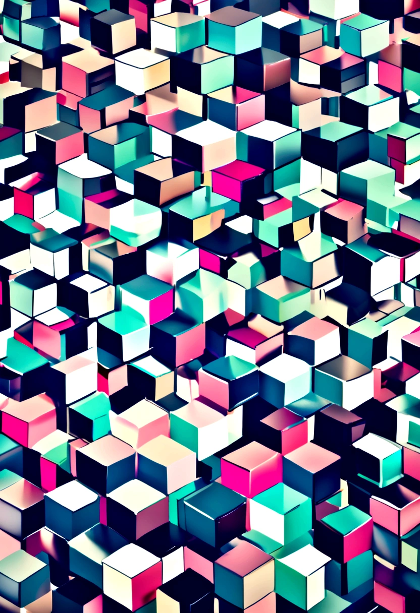 isometric plastic 3d cubes