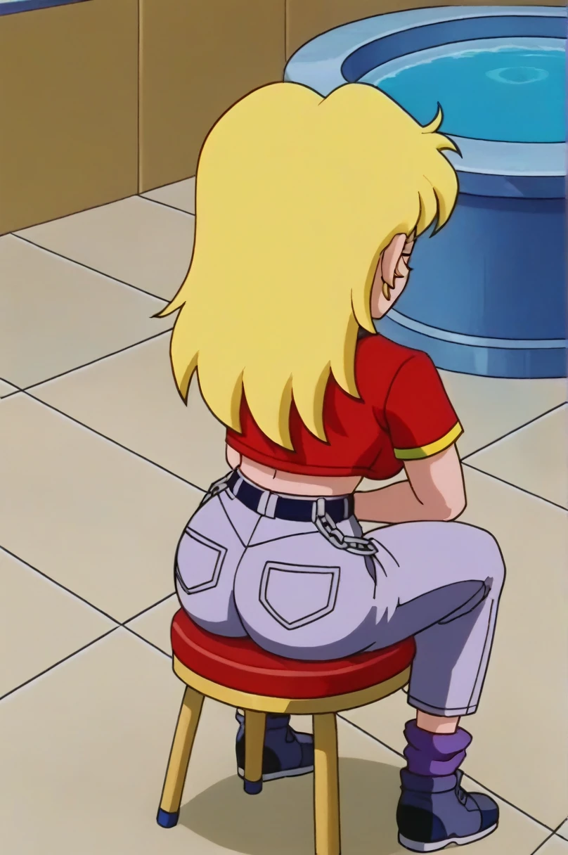 fountain_cheered up, score_9, score_8_above, score_7_above, cheered up screencap,8k, absurd resolution,
Pan \(Dragon Ball\), 1 girl, Alone, looking at the viewer, short hair, hits, black fur, session, whole body, 2nalgas, medium chest, medium breasts, medium rear, black eyes, crossed arms, crossed legs, denim, orange scarf, retro artStyle, female , grey Pants, purple tights, v shaped eyebrows, from below, rock, diaphragm, clavicle, 1990s \(Style\),showing buttocks, sexy body, naked, NSFW, big sexy ass, Wide hips, sexy, scanty clothes, medium breasts, medium rear
