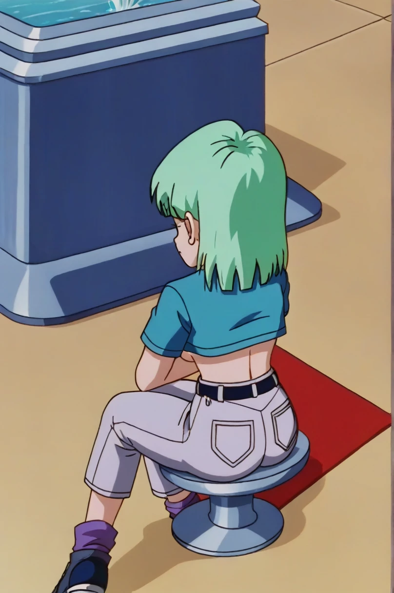 fountain_cheered up, score_9, score_8_above, score_7_above, cheered up screencap,8k, absurd resolution,
Pan \(Dragon Ball\), 1 girl, Alone, looking at the viewer, short hair, hits, black fur, session, whole body, 2nalgas, medium , , medium rear, black eyes, crossed arms, crossed legs, denim, orange scarf, retro artStyle, female , grey Pants, purple tights, v shaped eyebrows, from below, rock, diaphragm, clavicle, 1990s \(Style\),showing ,  body, , , scanty clothes
