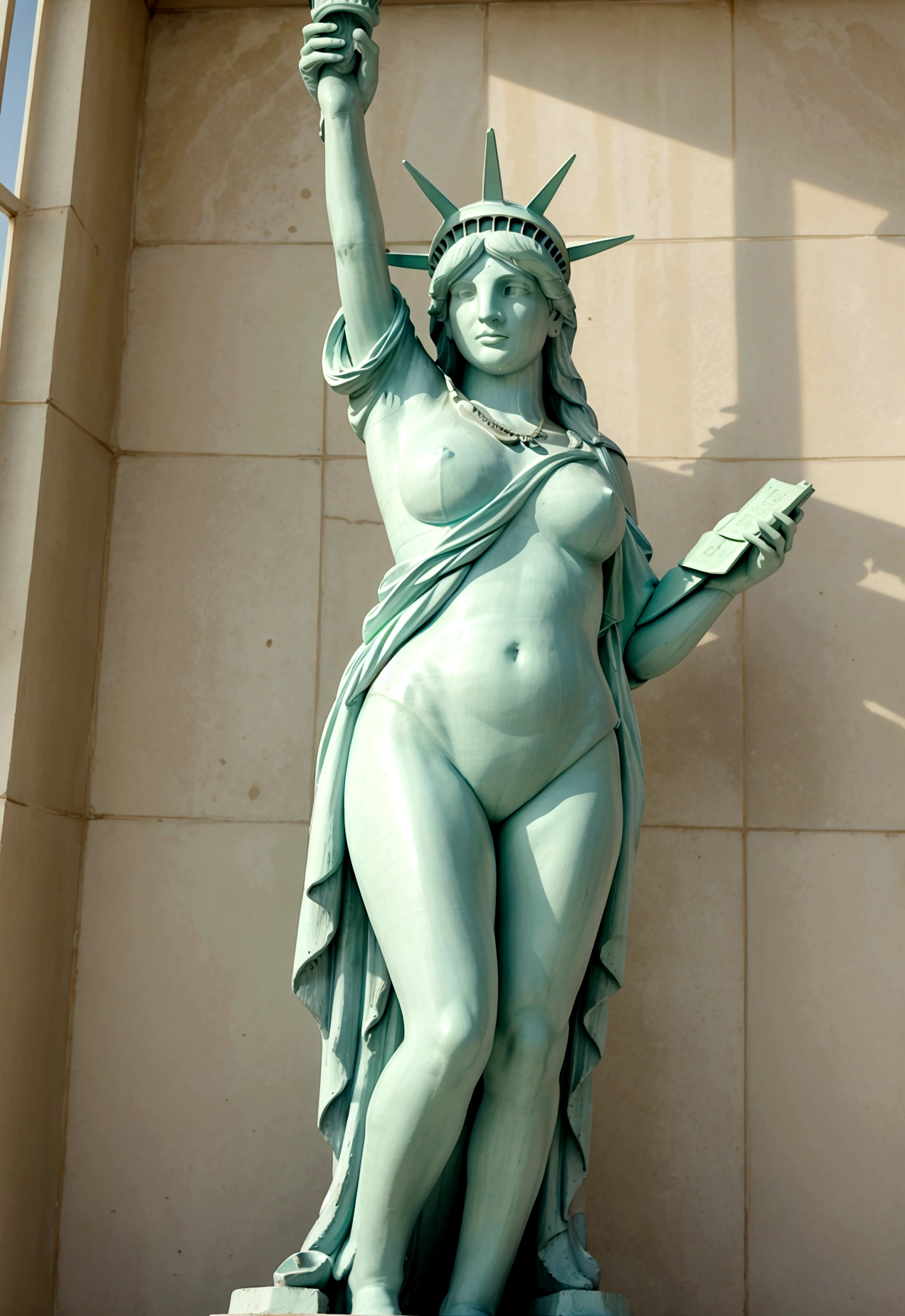 The Statue of Liberty、In a swimsuit