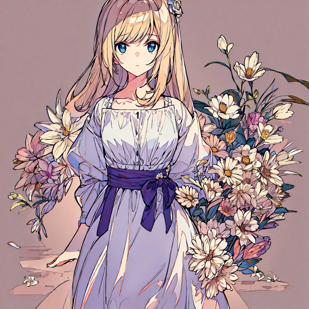 Plain background Chic Girl Simple Flower