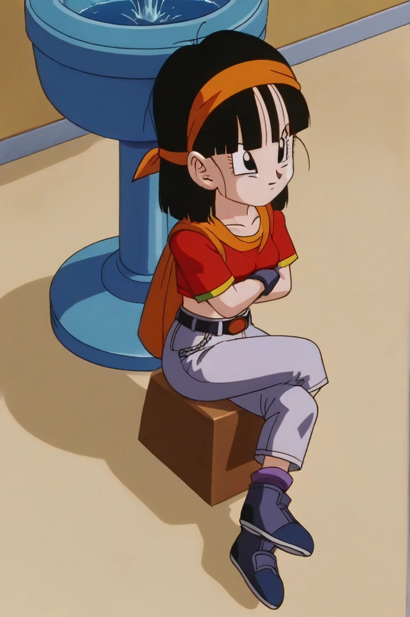 fountain_cheered up, score_9, score_8_above, score_7_above, cheered up screencap,8k, absurd resolution,
Pan \(Dragon Ball\), 1 girl, Alone, looking at the viewer, short hair, hits, black fur, session, whole body, 2nalgas, medium chest, medium breasts, medium rear, black eyes, crossed arms, crossed legs, denim, orange scarf, retro artStyle, female , grey Pants, purple tights, v shaped eyebrows, from below, rock, diaphragm, clavicle, 1990s \(Style\),showing buttocks, sexy body, naked, NSFW, unclothed, medium breasts
