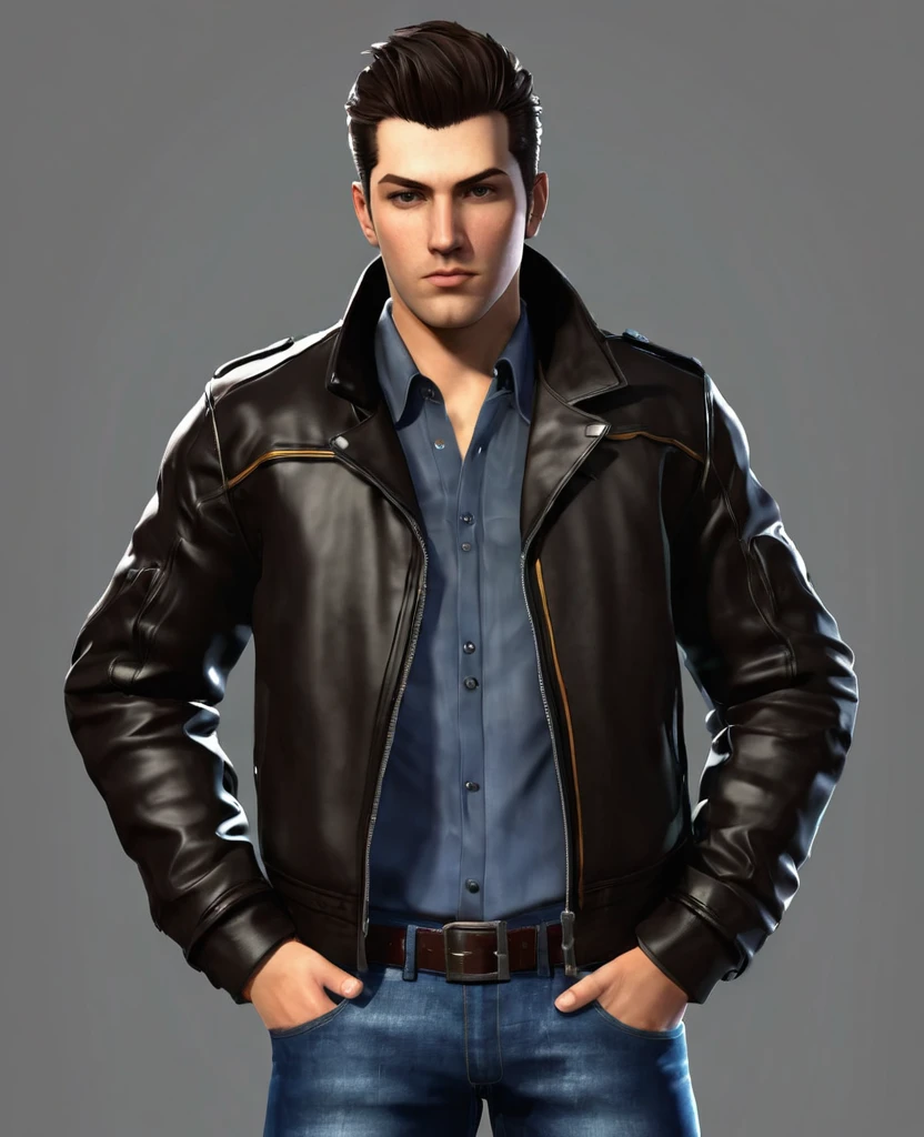 Create a character for my video game Name: Alex Age: 28 Profession: Private Detective Traits: determined, intelligent, athletic clothing: leather jacket, jeans, Boots