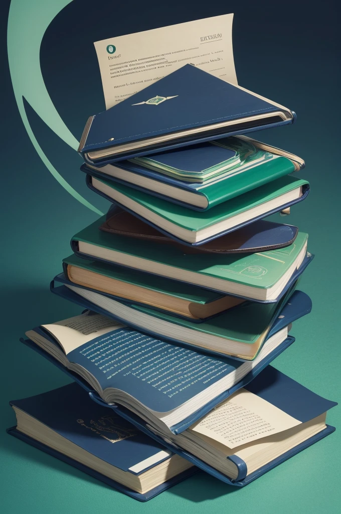 - **imageio:** Stylized open book.
- **name:** "Deborah Xavier".
- **Caption:** "Educational E-books".
- **colors:** Navy blue and emerald green.