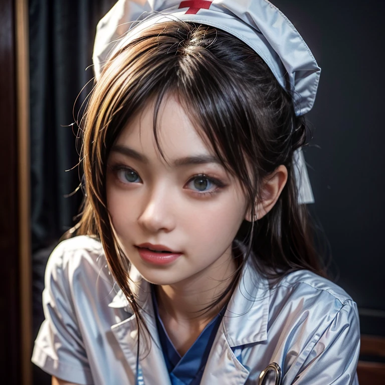 StandingFullBody, (KAWAII girls in Kidzania) trying on a Nurse uniform, extremely detailed eyes and face, beautiful detailed lips, longeyelashes, intricate costume details, realistic lighting, warm color tones, (best quality,4k,8k,highres,masterpiece:1.2),ultra-detailed,(realistic,photorealistic,photo-realistic:1.37),professional, bright colors, (Exposed:0.32)