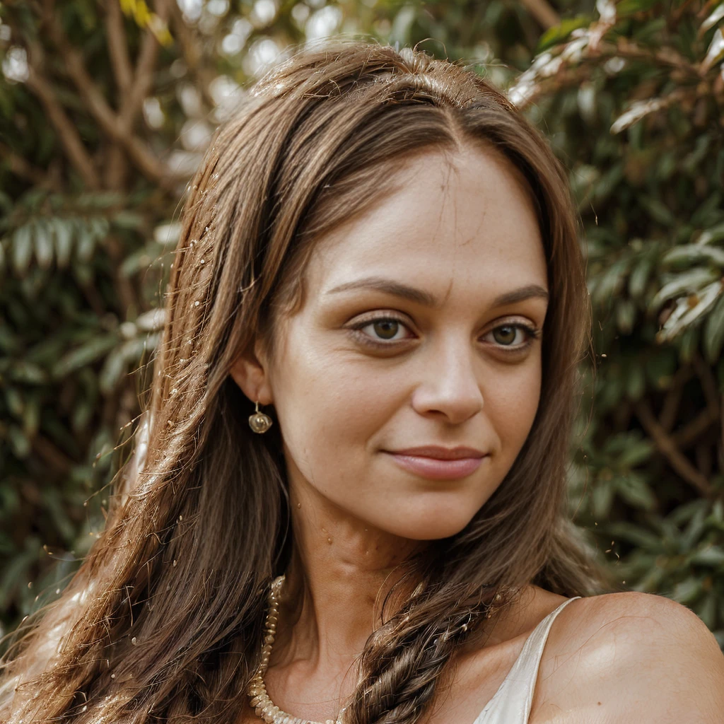[(((Nonie-Elizabeth-Dilla:1.9)))], a beautiful detailed portrait of a young woman, detailed facial features, piercing eyes, lush lips, symmetrical face, delicate skin, long flowing hair, elegant jewelry, soft lighting, intricate background, oil painting style, warm color tones, photorealistic, 4k, best quality, masterpiece.