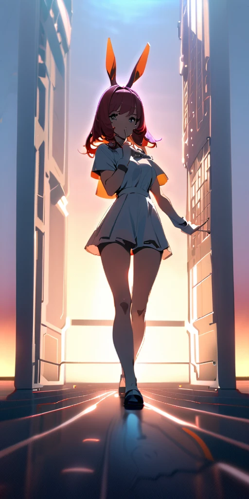 ((Highest quality、、masterpiece:1.3)), Upper Body、Long legs、Sharp focus:1.2, Beautiful woman with perfect figure:1.4、(Smiling:1.2), double eyelid、30-year-old female、Sexy pose、((((Close your mouth、One Woman、Bunny girl)))),heavy rain