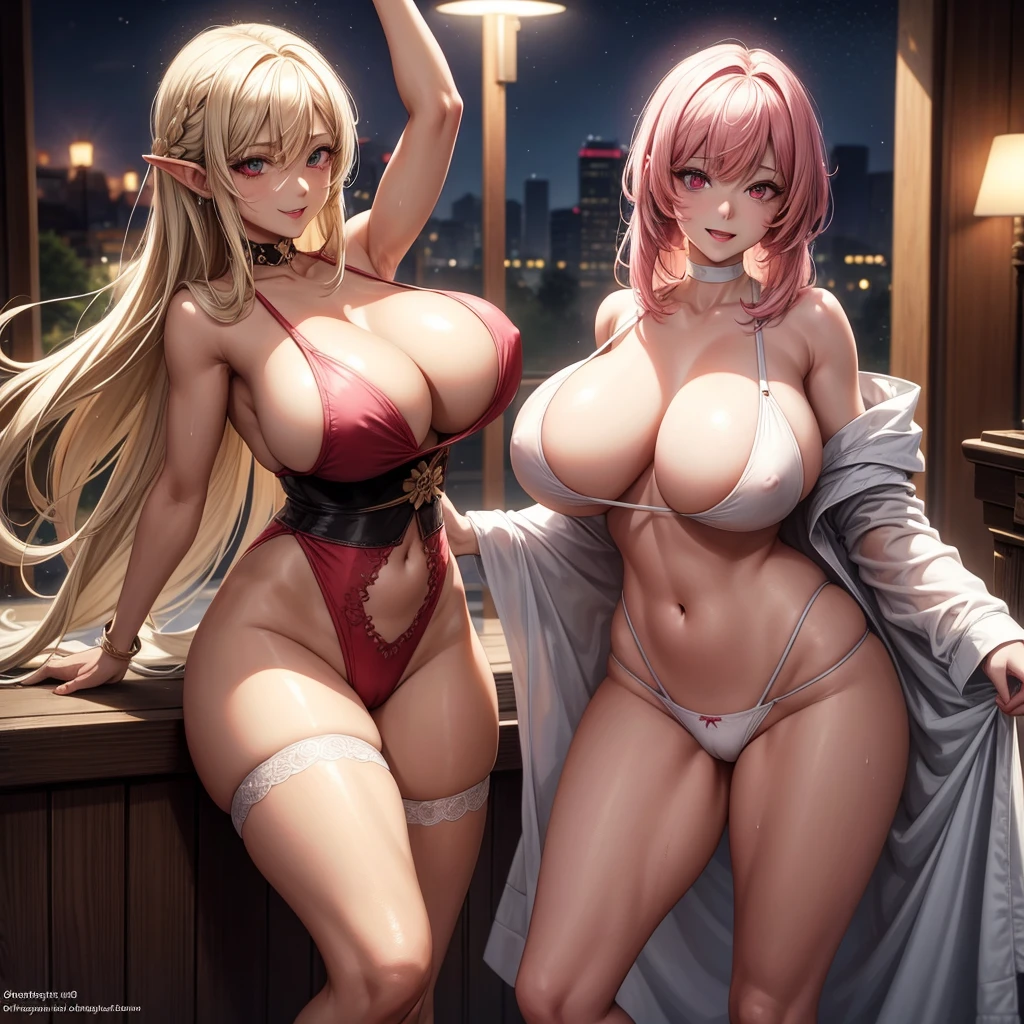 Mature curvaceous tanned hottie, solo, sticking out tongue, smiling, wearing skin-colored kimono with high slit, adjusted to thigh length, with fringe or other accessories above the long slit.  Clothes may accidentally unravel (come apart), become embedded (causing clothing to pull on the crotch), or undergarments may slip off (causing exposure).     Red Eyes, [Facial], [Handjob] [Penis] ★ Ahegao (Fucking Idiot/[Sexual Ecstasy]) Ahe Face [Double-sided orgasm, hot provocative expression.                     (Masterpiece, best quality: 1.2), beauty, goofy smile, pink hair, shiny skin, cream on face, seductive pose, cleavage, wet skin, huge breasts, eye contact, Long hair, sharp edges, moody lighting, artfully melted vanilla ice cream running down, stains dripping everywhere, provocative pose, dim lighting, super pretty sparkling eyes, blank shy expression, big breasts exposed Cleavage.    nipple.      Navel, slightly pink above, muscular, open legs, juicy, wet, seductive, spaghetti straps, big breasts, cleavage exposed, navel, dark brown skin, blonde, long straight hair, pixie cut, cosplay, late night, Wet body (underwear) ) ) ), legs spread.              Details Sitting with legs spread apart, M-shaped legs, white underwear, pink underwear, skin-colored underwear, black underwear, the underwear moved to the side of the thigh, with a large amount of viscous white liquid seeping out of it.            Field Bokeh, (Detailed Background), Perfect Layered Cut, (Full Body Shot/Cowboy Shot/Side View), 8K, Gorgeous Lips, (Masterpiece), (Best Quality), (Ultra Detailed), ((Sexy) ;1.5) ) Very beautiful, illustrations, perfect composition, intricate details, ridiculous, detailed faces, (anime, masterpiece, complex: 1.3), (best quality, hired textures, high details: 1.2), (4k) , (Extreme Details: 1.4)