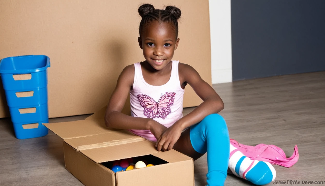 fille africain de 6 ans qui fait de la box