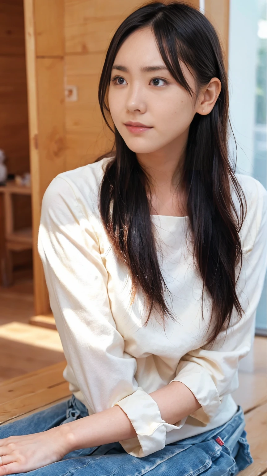 20 year old cute Japan woman, ((Extremely precise and accurate anatomy:1.0)), (photo Realistic:1.4), (hyper Realistic:1.4), (最高品質のRealisticな肌の質感:1.6), (Improvement of quality:1.4), (Enhances the beauty of skin texture:1.2), clean and glowing skin, mesh, thin:1.2, (Realistic:1.3), Realisticなライティング, (Smoother lighting:1.05), (Improving the quality of cinema lighting:0.9), Backlight, A gentle light that illuminates the face, Ray Tracing, (Bright light:1.2), 32k, One Japanese woman, fine grain, Detailed face, (Film Grain:1.1), (Natural smile:0), (Accentuates body lines:1.1), High resolution, Natural look, Kind eyes, Enhances hair texture, Delicate light and shadow, Clear skin, Graceful Pose, Beautiful Eyes, Sharp details, Soft light reflection, Beautiful contours, Delicate skin tone, Fine hair texture, Natural background, Natural poses in everyday situations, Lora Style