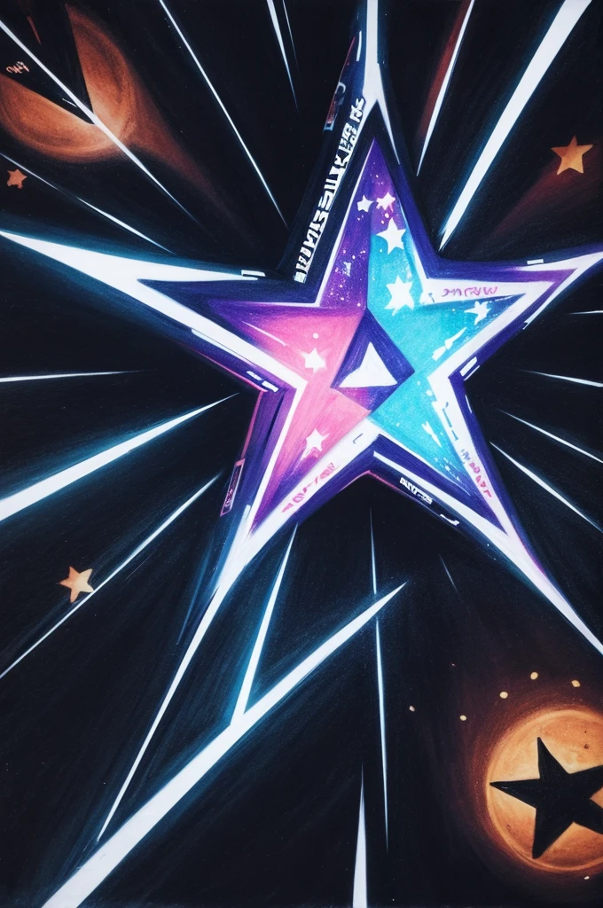 Drawing of a star with graffiti style