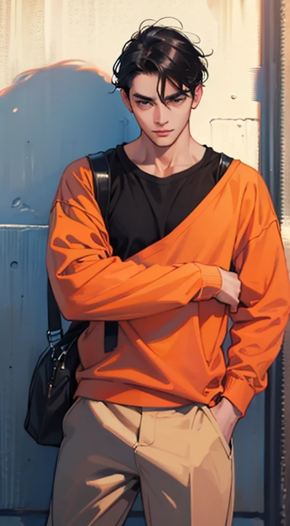 medium black hair guy, casual clothes, charming expression, handsome man, 4k, full hd, high quality