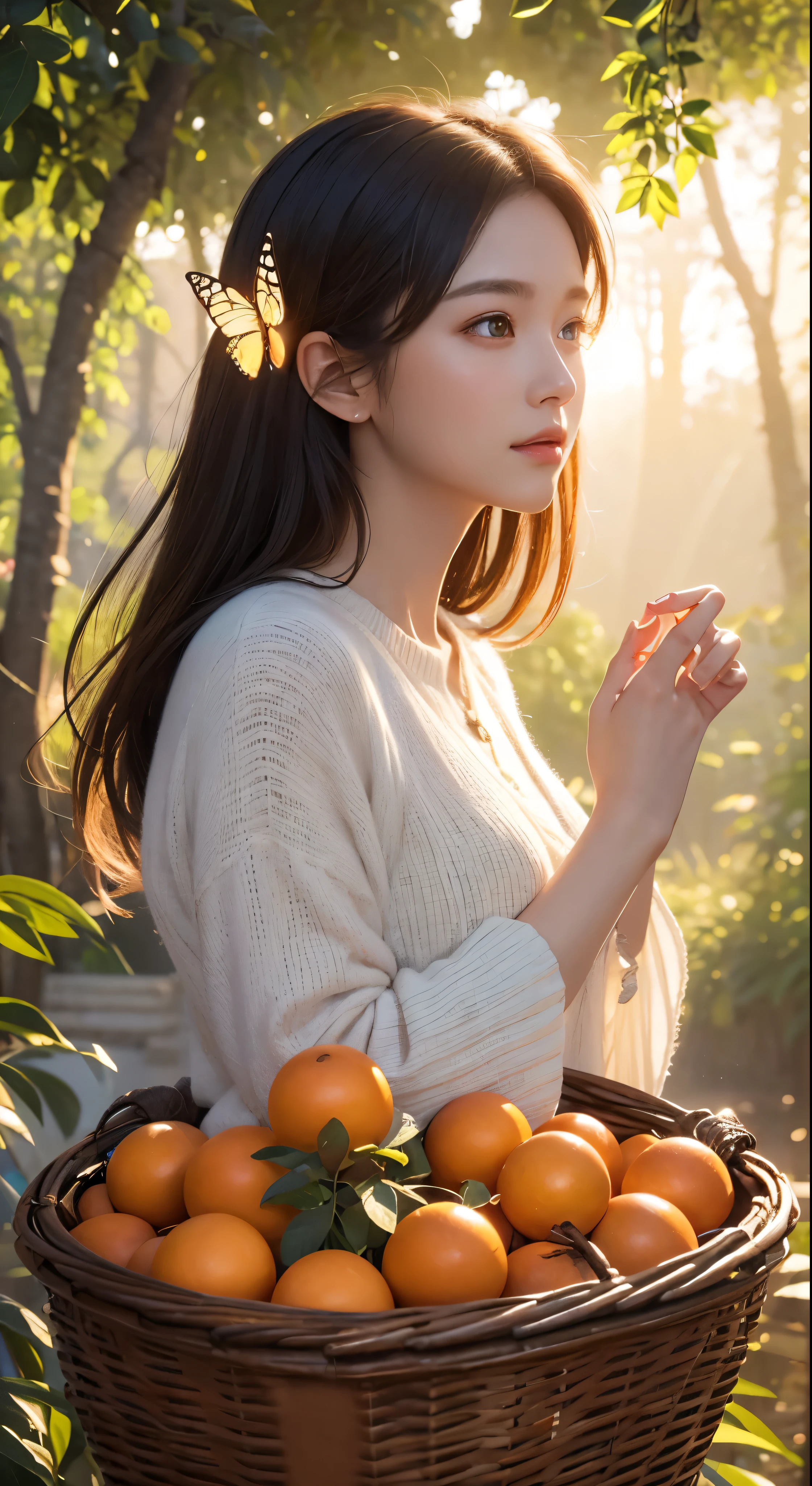 (masterpiece),(Highest quality:1.0)、(Ultra-high resolution)、detail、wood々Glass balls between、Digital Art、CG Society Contest Winner、Butterfly and sun rays、Concept art design illustration、Magnificent Nature