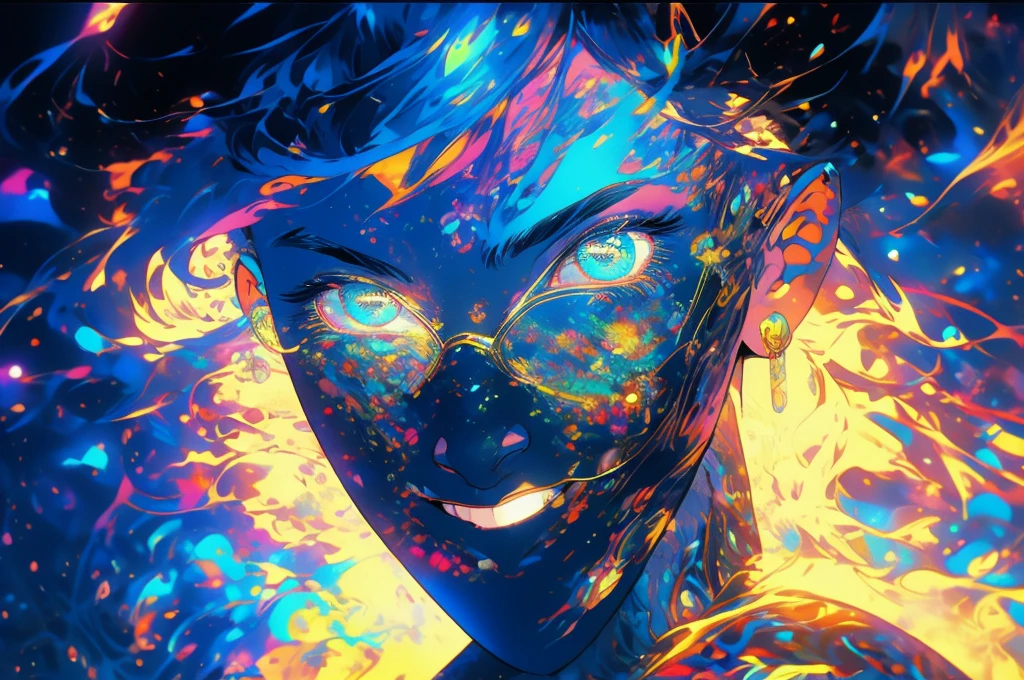 there is a woman with blue hair and a jacket, hyper-realistic cyberpunk style, realistic art style, Retrato ciberpunk, 🤤 portrait of , cyberpunk artstyle, cyberpunk anime digital art, Retrato de RossDraws, garota cyberpunk sonhadora, the cyberpunk portrait of , portrait of cg society, cyberpunk style , hyper realist, realism art style, photorealistic art style, rossdraws pastel vibrante, smiling