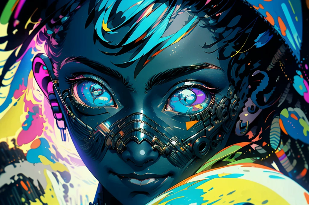 there is a woman with blue hair and a jacket, hyper-realistic cyberpunk style, realistic art style, Retrato ciberpunk, 🤤 portrait of , cyberpunk artstyle, cyberpunk anime digital art, Retrato de RossDraws, garota cyberpunk sonhadora, the cyberpunk portrait of , portrait of cg society, cyberpunk style , hyper realist, realism art style, photorealistic art style, rossdraws pastel vibrante, smiling