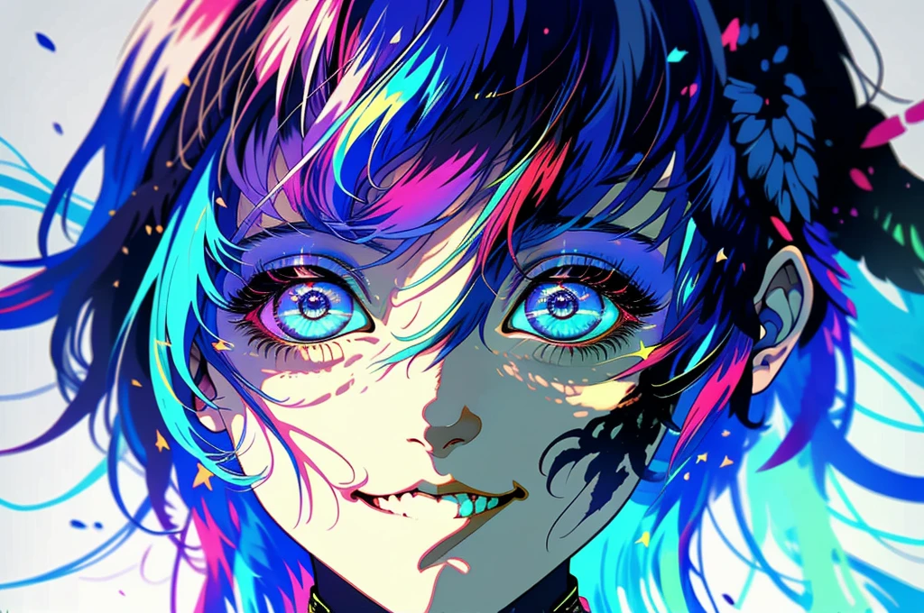 there is a woman with blue hair and a jacket, hyper-realistic cyberpunk style, realistic art style, Retrato ciberpunk, 🤤 portrait of , cyberpunk artstyle, cyberpunk anime digital art, Retrato de RossDraws, garota cyberpunk sonhadora, the cyberpunk portrait of , portrait of cg society, cyberpunk style , hyper realist, realism art style, photorealistic art style, rossdraws pastel vibrante, smiling