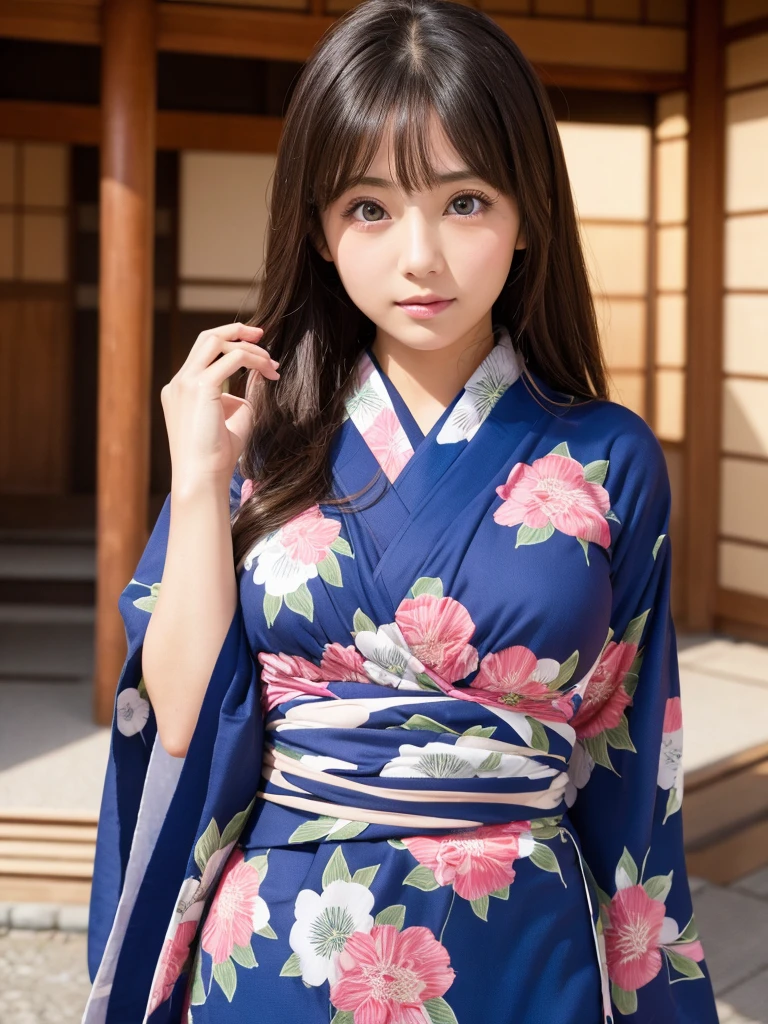 Ultra-high resolution、Japanese beauty、Big eyes、cute、Beauty、The breasts are very large、yukata