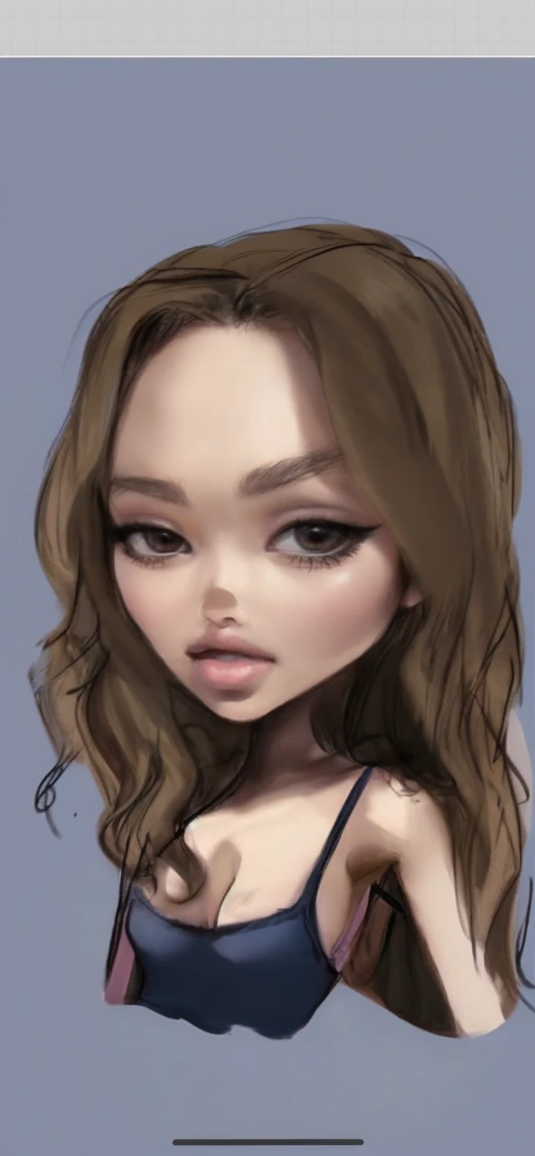 short black hair, with slightly messy bangs. Dark, penetrating brown eyes. Thin and marked build. She wears torn black shorts, blue tennis shoes, and a pink navel blouse with straps. He has an axe in his right hand and a backpack on his back. Busty.