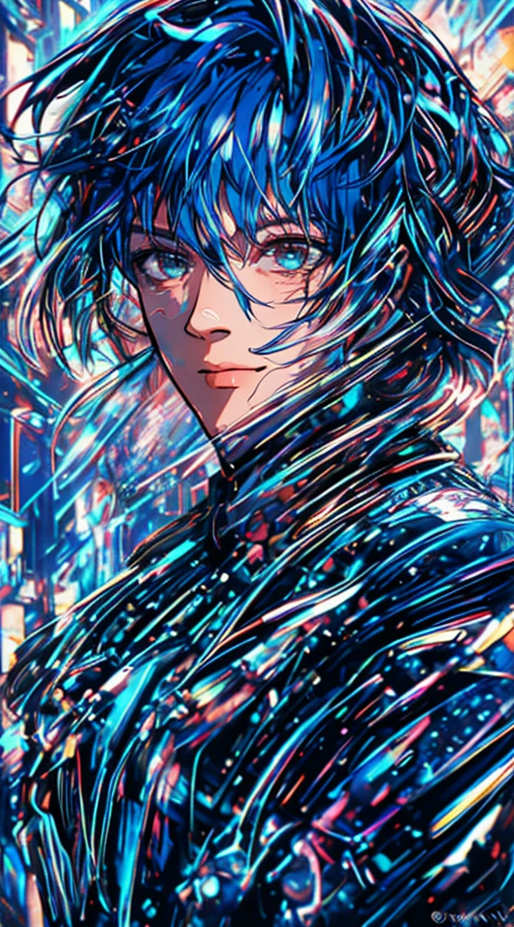 there is a woman with blue hair and a jacket, hyper-realistic cyberpunk style, realistic art style, Retrato ciberpunk, 🤤 portrait of , cyberpunk artstyle, cyberpunk anime digital art, Retrato de RossDraws, garota cyberpunk sonhadora, the cyberpunk portrait of , portrait of cg society, cyberpunk style ， hyper realist, realism art style, photorealistic art style, rossdraws pastel vibrante, smiling
