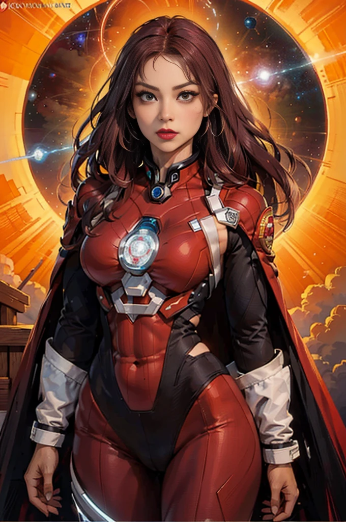 (Highest quality, 4K, High resolution, Realistic), (Concept Art: 1.2), (Bright colors: 1.1), (Luminous effect: 1.1), (dark red: 1.2), (Dynamic pose: 1.1), (Powerful aura: 1.2), (Intense expression: 1.1), (Sparkling eyes: 1.1), (Flowing Hair: 1.1), (Heavenly Beauty: 1.3), (background: Space Landscape), (Cosmic Energy: 1.2), (Vibrant stars: 1.1), (Energy Beam: 1.1), (Future Technology: 1.2)
Angry beautiful woman with wrinkled lips, He is muscular and toned, wearing a skin-tight red bodysuit.. Her costume covers her navel、Decorated with intricate makeup designs. She's an iconic Red Lantern, A superhero from the DC Comics universe with extraordinary powers.
This version of Red Lantern is a muscular, strong female character., She wears a bright red uniform that accentuates her figure.. Her bodysuit fits her body perfectly., Accentuating her curves. The viewer's attention is drawn to her medium-sized breasts., Beautifully detailed and、It enhances her realism and overall aesthetic.。.
She is looking straight at the viewer, Her seductive gaze is、This is further enhanced by the realism of her eyes., Shining brightly. Her expression is intense、I'm determined, Innocent々Demonstrate an unwavering commitment to protecting.
アートワークはHighest qualityです, Resolution 4K, Every detail of a beautiful woman is captured in detail. The Realistic style brings her to life, It looks as if it has jumped out of the canvas and into reality..
The artist captured the essence of the Red Lantern's power and aura., with a vibrant and Dynamic pose. Her body emanates a powerful, glowing green energy., forming a captivating Space Landscape background. The starry night sky、Full of vibrant and vivid colors, Give artwork an otherworldly feel.
The Cosmic Energy radiating from red Lantern is depicted through Energy Beam and Future Technology surrounding her. The strength of her power、Shining brightly
