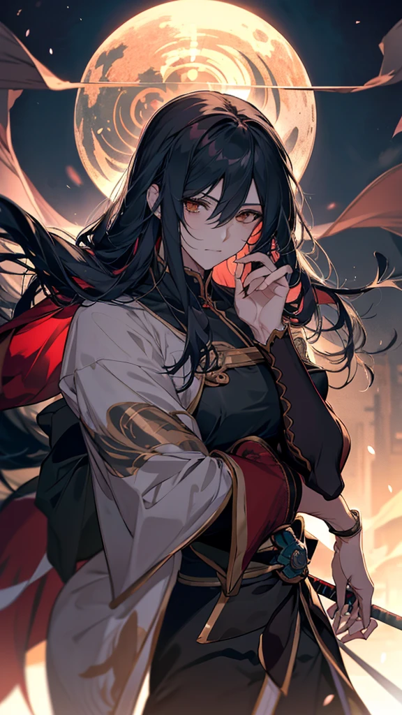 With a sword and a red cloak、剣を持っているanimeの女の子, By Ren, 詳細なキーanimeアート, 詳細なanimeキャラクターアート, Gap Moe Yandere Grimdark, 詳細なanimeアート, 詳細なanimeアートwork, inspired By Ren, anime「Overload」Albedo of, portrait of ninja slayer, Masamune Shirow, portrait Gap Moe Yandere Grimdark