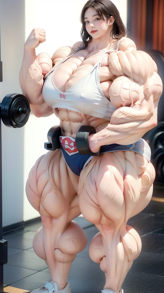 Highest quality、High resolution、Very detailed、Bright lighting、One girl、Full body photo、Black Hair、(((Short Hair)))、smile、(((Big Tits)))、(((比基尼)))、(((muscular)))、(((Hyper huge Muscle:1.2)))、(((Incredibly large muscles:1.2)))、(((Extremely large muscles:1.2)))、huge、(((Huge body)))、((Long legs))、(((very thick paws)))、(((Expanding Body)))、(((Huge body)))、(((An immeasurably large body:1.2)))、(((Very small face)))、(((Unusually developed super huge breasts:1.2)))、(((Super Heavy Muscle:1.2)))、(((Hyper Heavyweight Muscle:1.2)))、(((Super huge body:1.2)))、(((Unreasonably small face)))、
