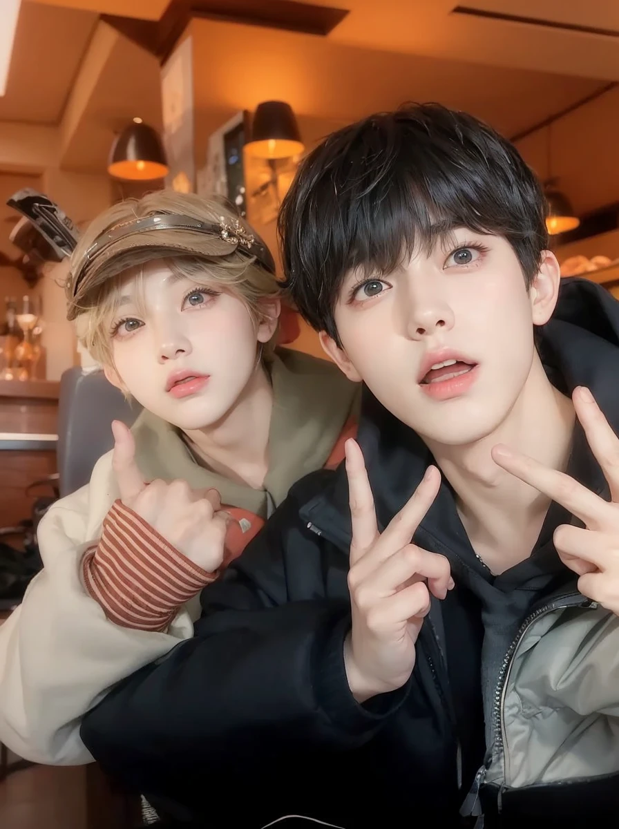 Jimin and jungkook cute and tender. Two very handsome and cute boys. big eyes and full lips, angelic and very attractive appearance. 