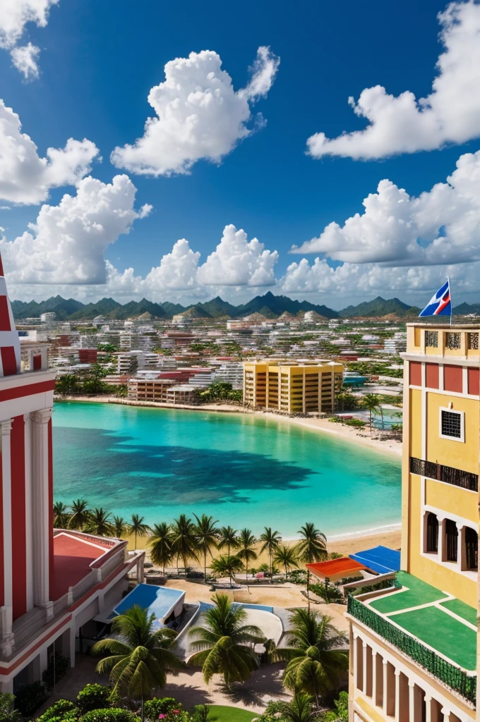 A background image to put as the background on a slide, related to democracy, like people voting, a government building or a national flag.
(The flags must be from the Dominican Republic)