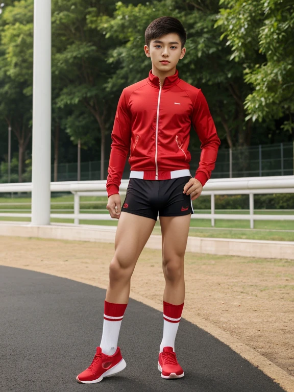 16 years old teenagers , very young , light-skin , wearing an dark red sexy underwear, tmasterpiece，k hd，the feet，Transparent sports vest，semi transparent，black long socks，The barefoot , red colour , handsome and cute , extreme cute boy , white skin , dark red underwear boxers shorts , extremely tall and cute boy ,oppa model , handsome model , full body , dark red boxers underwears short shorts , black socks , white light-skin , Chinese model , young boy , white skin , handsome and extremely cute , red boxers underwear shorts , long black socks , handsome model , at the park , jogging , model oppa , long legs , jogging , running , high knee black socks ,black  long socks , stand up , extremely tall , extremely high , red underwears , red sports underwear , long black socks , clean and white legs , Chinese model , extremely long legs , looking at the camera , clean and white thigh , heavy bulge , ??? face , baby face , wearing jacket , red underwears boxers , light and white skin , Chinese model , strike a pose , sexy pose , flexing pose , show off his handsome pose , size different , height different , tallest boy in the world , height comparison with other boy