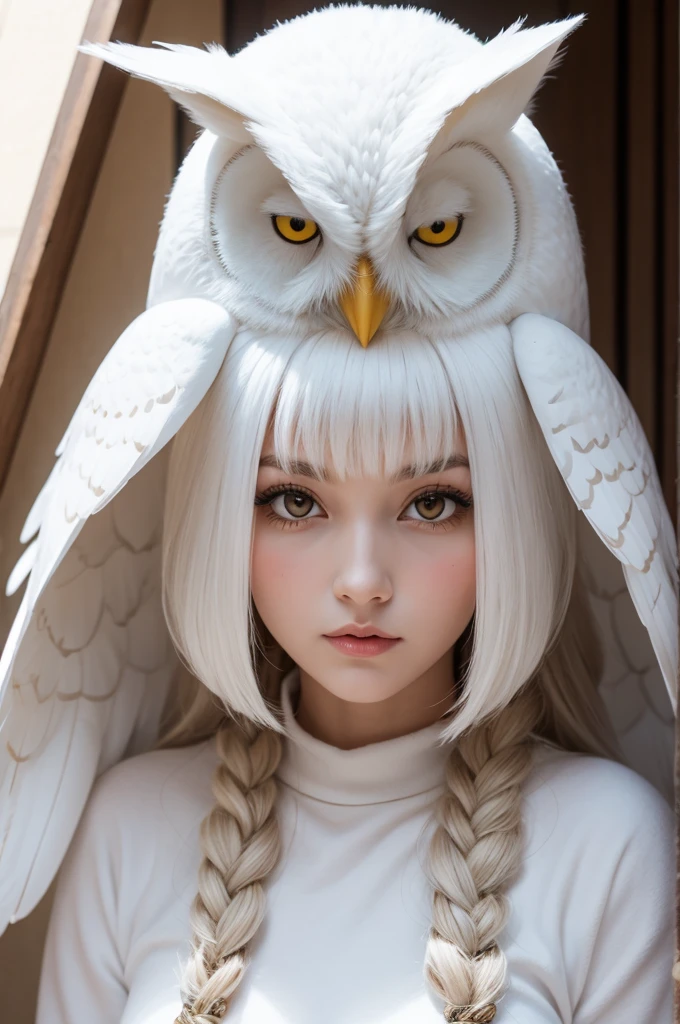 White owl in the form of a woman