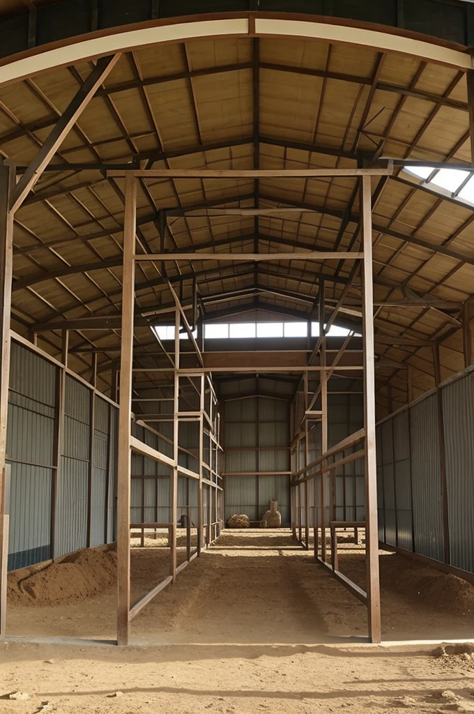 carry out the design of a goat facility, with capacity for 50 animals. Specified as follows 3 breeding males, 20 adult females, 15 replacement females and 12 offspring. (draw the structure).