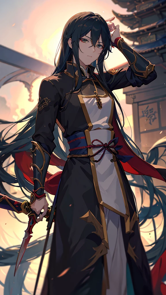 With a sword and a red cloak、剣を持っているanimeの女の子, By Ren, 詳細なキーanimeアート, 詳細なanimeキャラクターアート, Gap Moe Yandere Grimdark, 詳細なanimeアート, 詳細なanimeアートwork, inspired By Ren, anime「Overload」Albedo of, portrait of ninja slayer, Masamune Shirow, portrait Gap Moe Yandere Grimdark