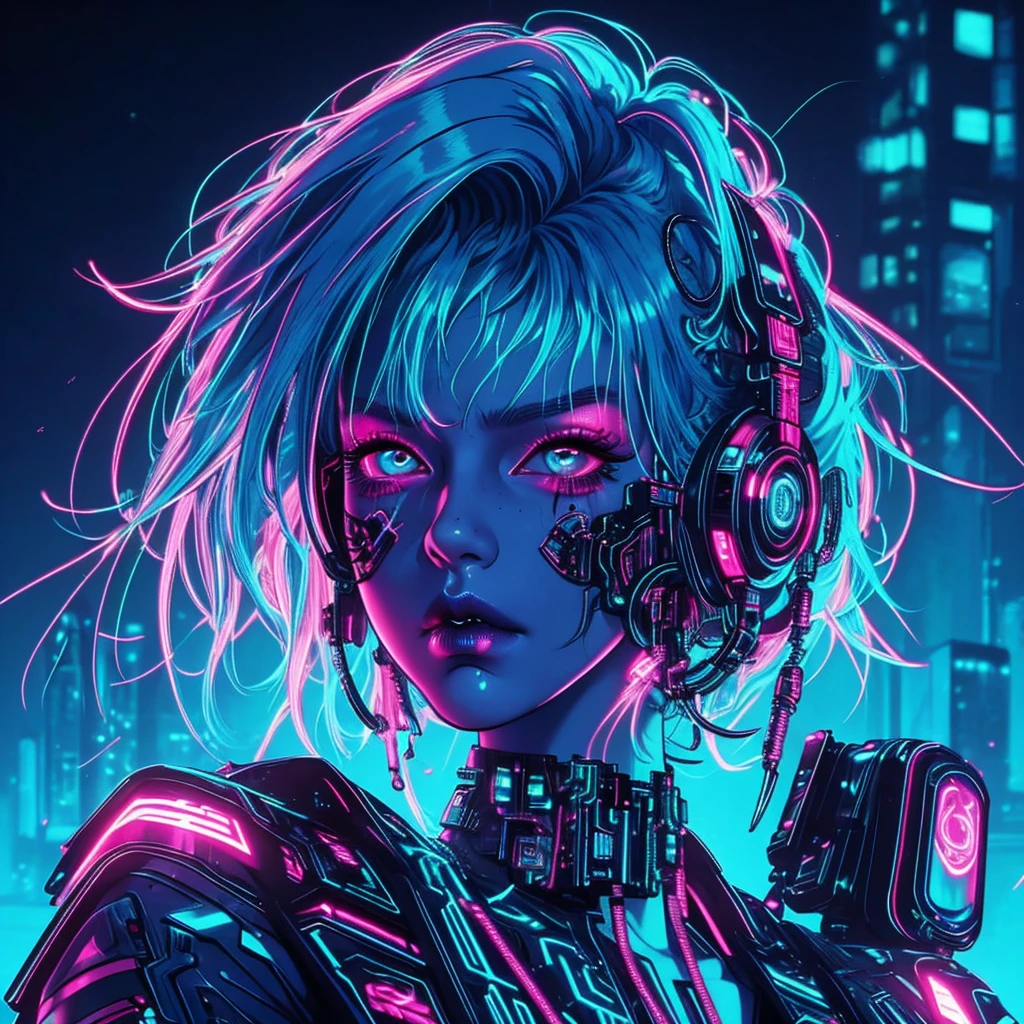 cyberpunk bruxa, 8K DETAILS, clothes pulling in baby pink, short turquoise blue hair cyberpunk style, ((well-detailed hair in the blue color cut)), futuristic witch, ((((piercing no septo)))), ((((lip ring piercing)))), ((((turquoise blue hair)))), super detailed, powerful cyberpunk outfit, there is a woman with blue hair and a jacket, hyper-realistic cyberpunk style, realistic art style, Retrato ciberpunk, 🤤 portrait of , cyberpunk artstyle, cyberpunk anime digital art, Retrato de RossDraws, garota cyberpunk sonhadora, the cyberpunk portrait of , portrait of cg society, cyberpunk style , hyper realist, realism art style, photorealistic art style, rossdraws pastel vibrante, smiling, wonderful beautiful hair, shine and undercut style
