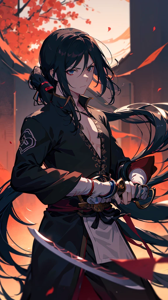Holding a sword in his hand、Anime girl in black shirt, itatchi uchiha, knife, she is holding a knife sword, Anime-style characters, unsheathing her knife, akatsuki akira, By Ren, Maid, Anime-style artwork, kunoichi, holding knife, Anime characters, yuyushiki