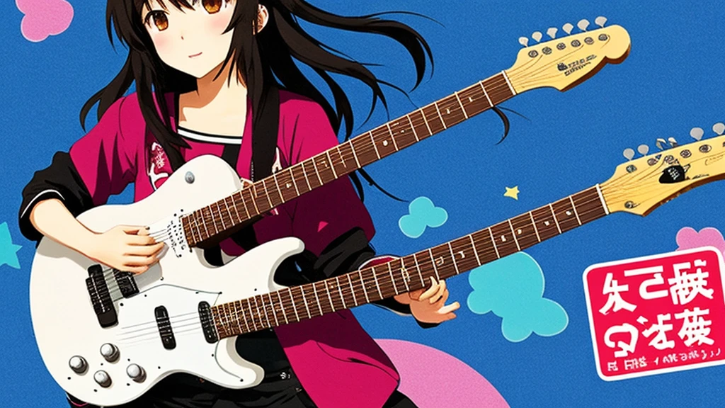花が飾られた窓の前でplay the guitarアニメの女の子, artwork in the style of Gwaiz, play the guitar, I&#39;m playing the guitar, everyone, I&#39;m playing the guitars, play the guitar, Realistic anime art style, Realistic Anime 3D Style, Gwaiz, Realistic anime art style, Anime realism style, 少女はplay the guitar, Nightcore, Anime Style 4k