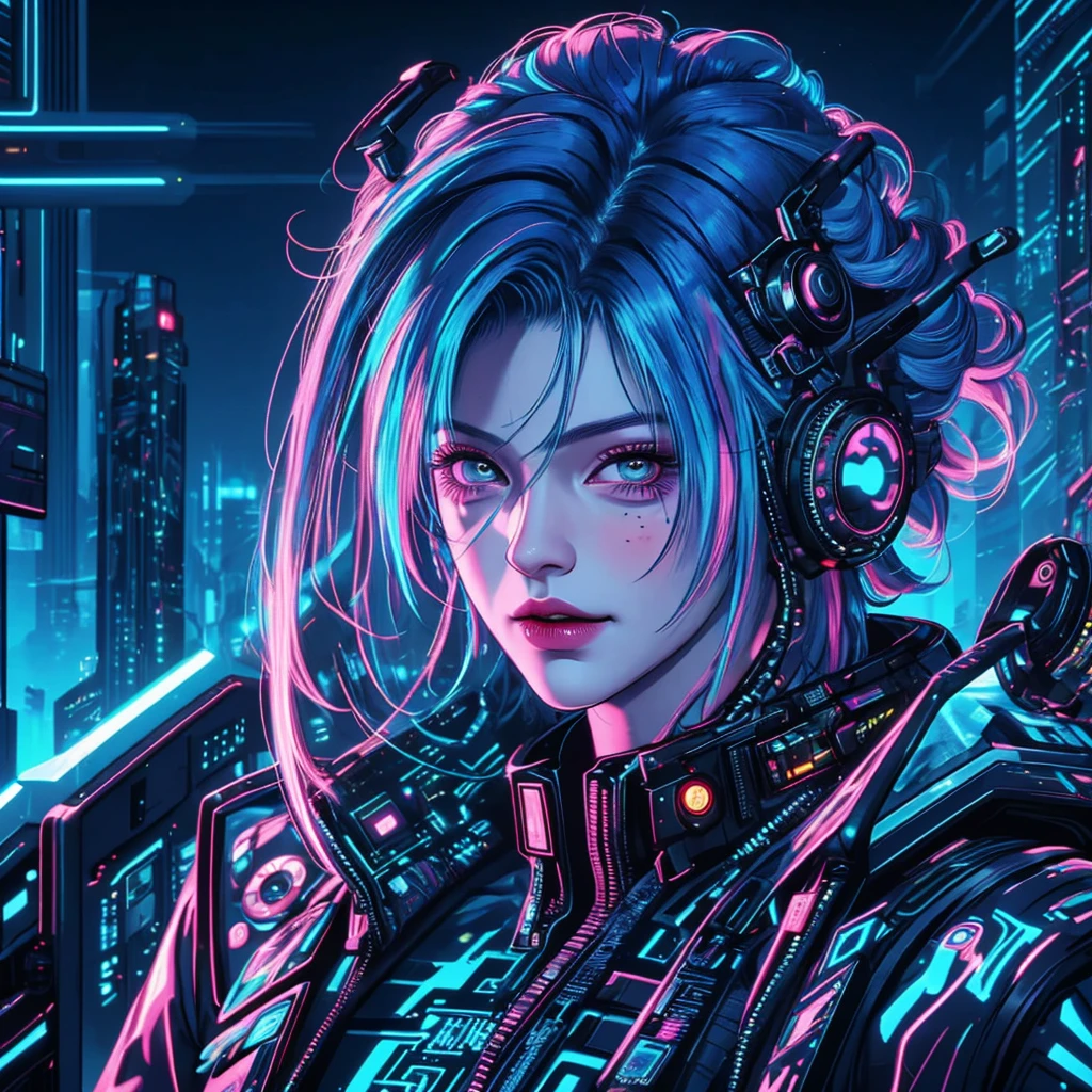 there is a woman with blue hair and a jacket, hyper-realistic cyberpunk style, realistic art style, Retrato ciberpunk, 🤤 portrait of , cyberpunk artstyle, cyberpunk anime digital art, Retrato de RossDraws, garota cyberpunk sonhadora, the cyberpunk portrait of , portrait of cg society, cyberpunk style , hyper realist, realism art style, photorealistic art style, rossdraws pastel vibrante, smiling, shorth hair, 8k resolution
