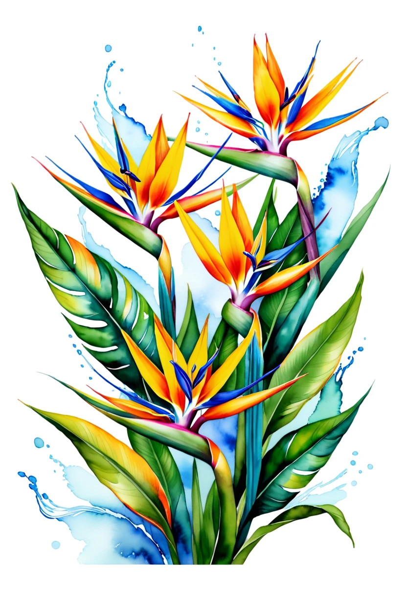 conceptual artwork (ultra-realistc:1.3) Watercolor birds of paradise floral design illustration on white background, pintura colorida em water colour, pintura colorida em water colour, water colour, estilo de pintura em water colour, Watercolor style illustration, pintado em water colours brilhantes, water colour colorida, water colour, pintura em water colour, water colour, pintura em water colour vibrante, water colour, Desenho em water colour, arte em water colour , uma pintura em water colour, water colour vibrante, water colour, arte em water colour, water color . digitl art, illustrative, painting-like, highy detailed