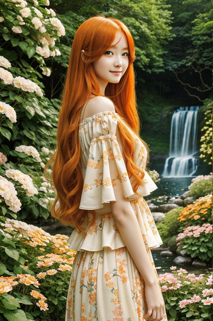best quality, masterpiece, high_res, 1girl, waist high portrait of a beautiful cute woman in her twenties with long, ginger hair, Beautiful face, almond shaped eyes, photo from behind, focus on the ass, make the photo about christmas, no bra, elegant dress, tyndall effect, photo realistic, rim lighting, two tone lighting, (high detailed skin:1.2), 8k uhd, dslr, soft lighting, high quality, volumetric lighting, candid, Photograph, high resolution, 4k, 8k, absurdres, knowing smile, she looks at the camera like she's in love with the photographer,
