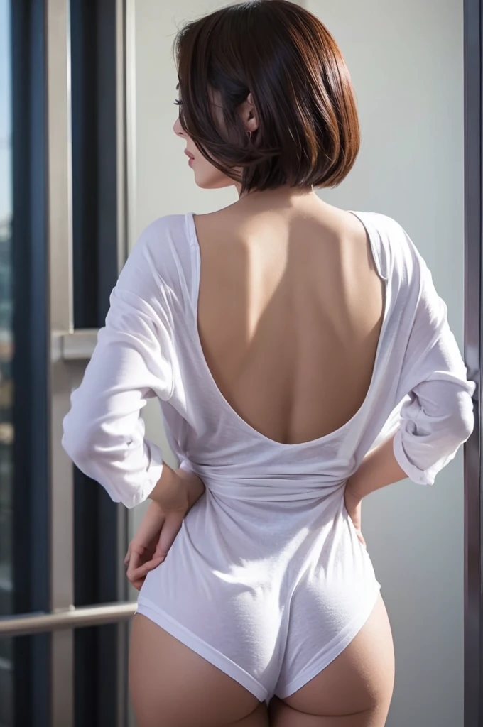 Beautiful woman handcuffed behind her back