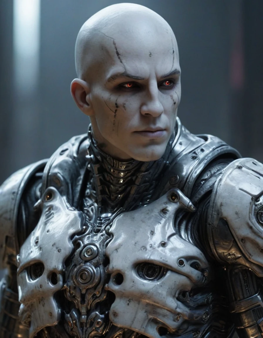 (extremely detailed 8k wallpaper), An average photo of a necromancer cyborg man, intrikate, high détail, Dramatic
