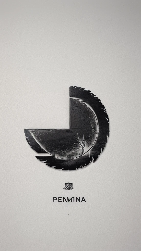 A minimal, modern, simple, cinematic logotype for the brand “Penamemoria". The logotype must be a simple, magical feather and a boy playing acoustic guitar. The logo must convey a sense of music, stories and dreams. Logo design impressed on a book cover. Minimalistic logo