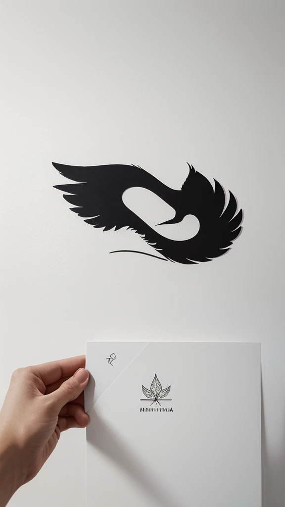 A minimal, modern, simple, cinematic logo design for the brand “Penamemoria". Create a modern, minimalistic, high-quality, logo of a Dreamy Feather
